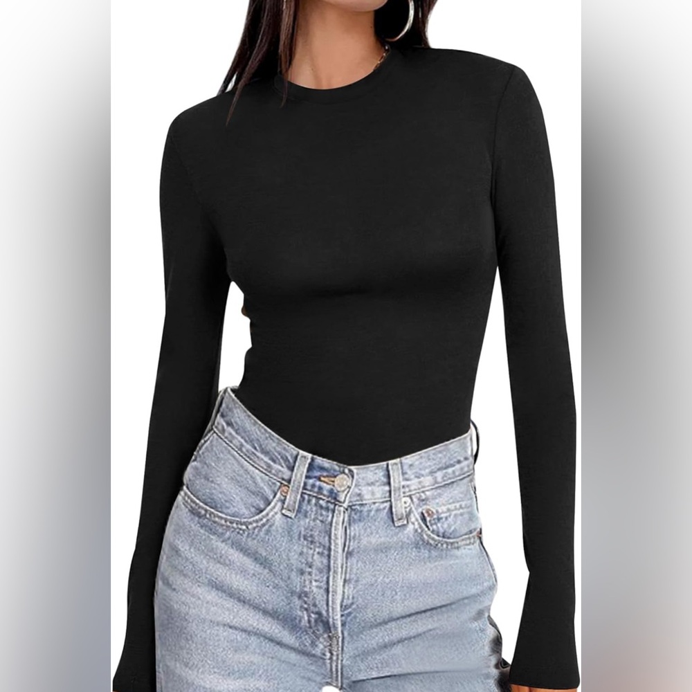 Elegant Black Long Sleeve Top XL NWT